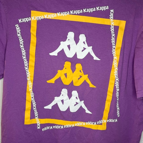 Kappa Logo Graphic Tee Purple & Gold Unisex T-Shirt | Size M - Picture 4 of 5